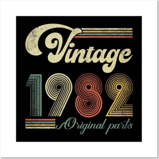 Retro Vintage 1982 42nd Birthday Gift Men Women 42 Years Old Posters and Art